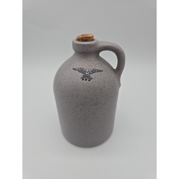 Vintage Harris Pottey Jug Eagle Stamp w/ Cork Grey Speckled - Picture 1 of 10